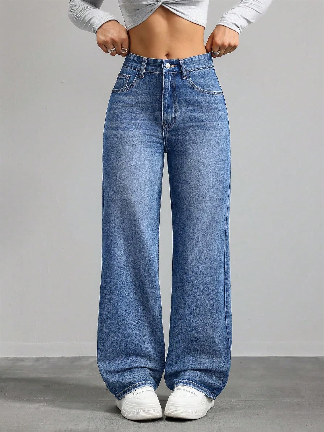 Jeanoix Women's Casual Straight Loose Fit Daily Wear Jeans - image 1