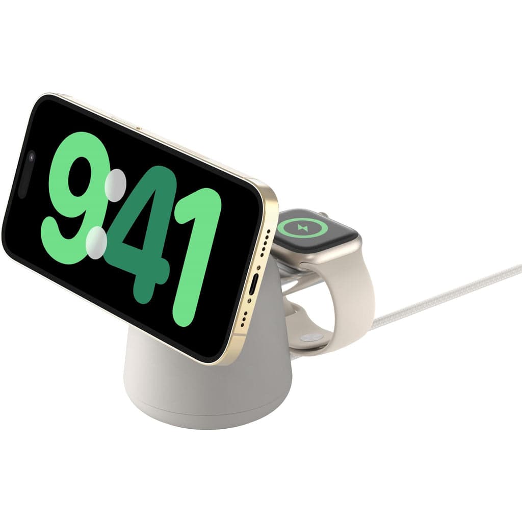 Belkin BoostCharge Pro 2-in-1 Wireless Charging Dock with Qi2 15W (Sand) - image 1
