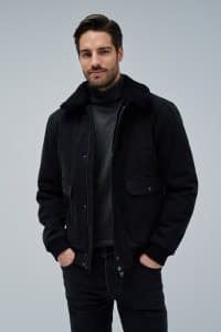 BOMBER JACKET WITH FUR COLLAR - image 1