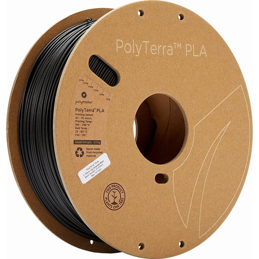 Polymaker PolyTerra PLA Charcoal Black, 1.75 mm / 1000 g - image 1