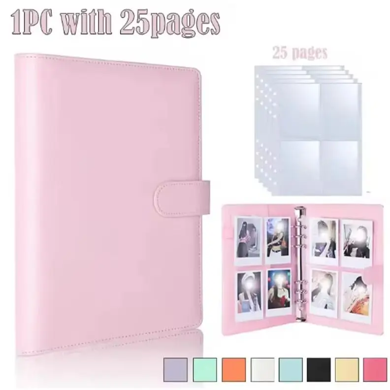 A5 Kpop Photocard Binder with 25 Pages 4-Pocket Card Collector Album with 200 Card Slots PU Leather Cover - image 1