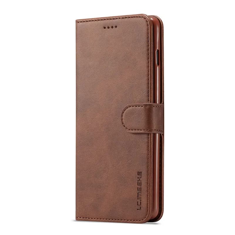 Leather Wallet Flip Cover Case for Samsung Galaxy S24 (Brown) - image 1