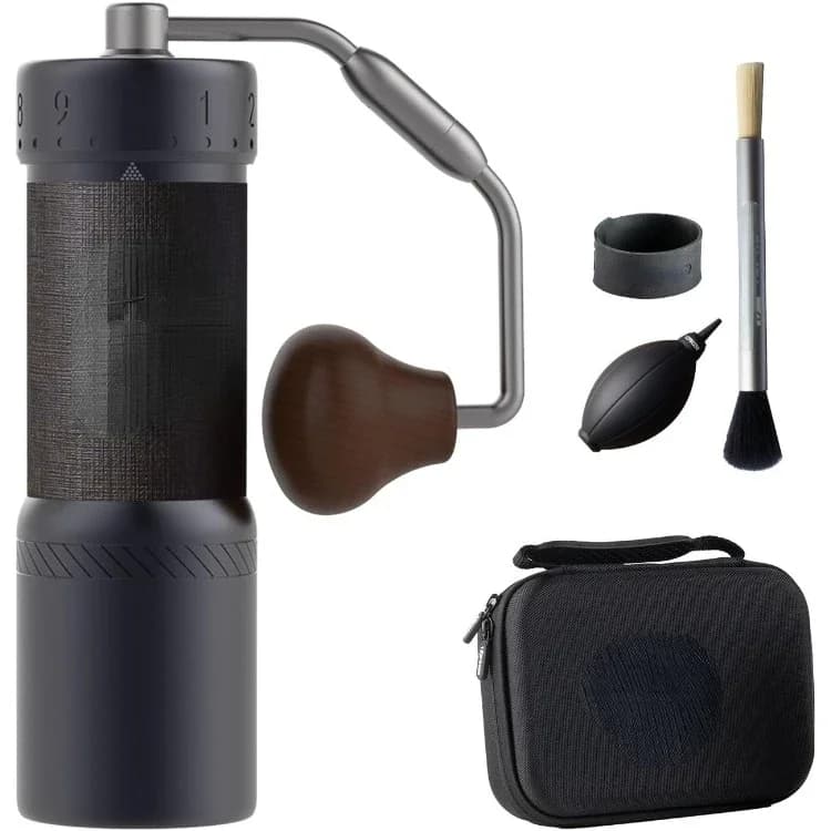 J-Ultra Manual Coffee Grinder Iron Gray, Conical Burr, Foldable Handle, Magnet Catch Cup Capacity 40g - image 1