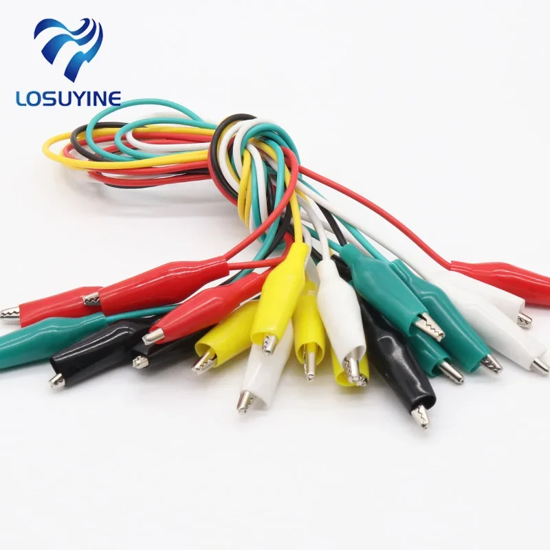 10pcs Double-ended Crocodile Clips Cable, 45cm Length, 28mm Alligator Clips Wire Testing Clips - image 1