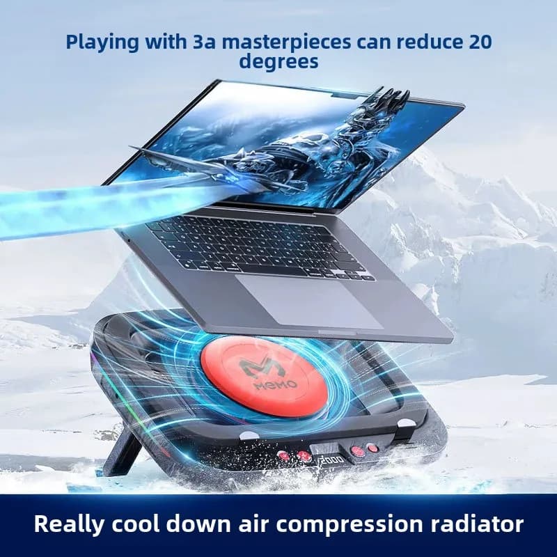 MEMO FL08 7" Angle Adjustable Notebook Cooling Pad for 14-19'' Gaming Laptops - image 1