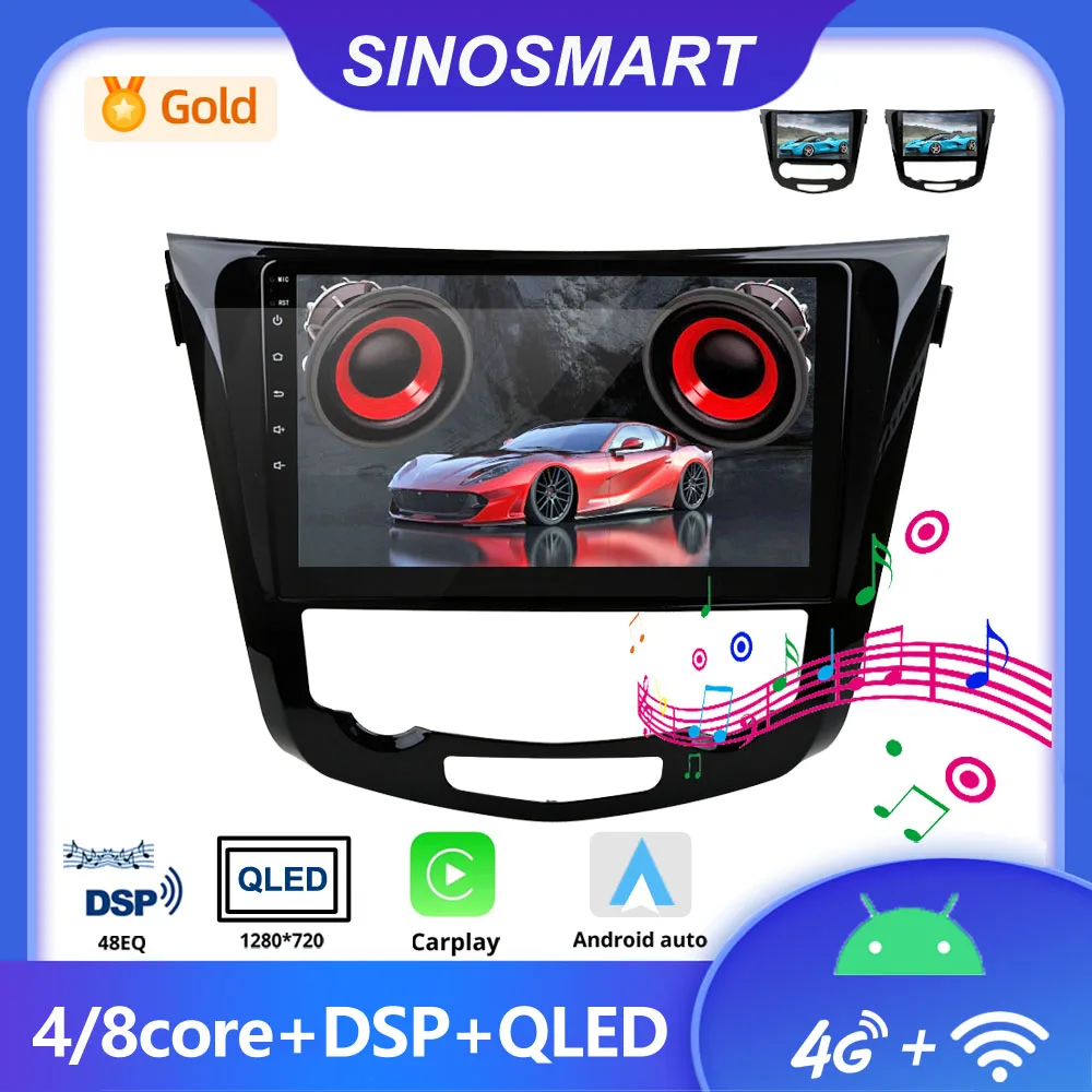 SINOSMART Android GPS for Qashqai J11 X-Trail T32 Rogue 2014–2021 Without OEM 7-Inch Screen Support CarPlay AndroidAuto - image 1