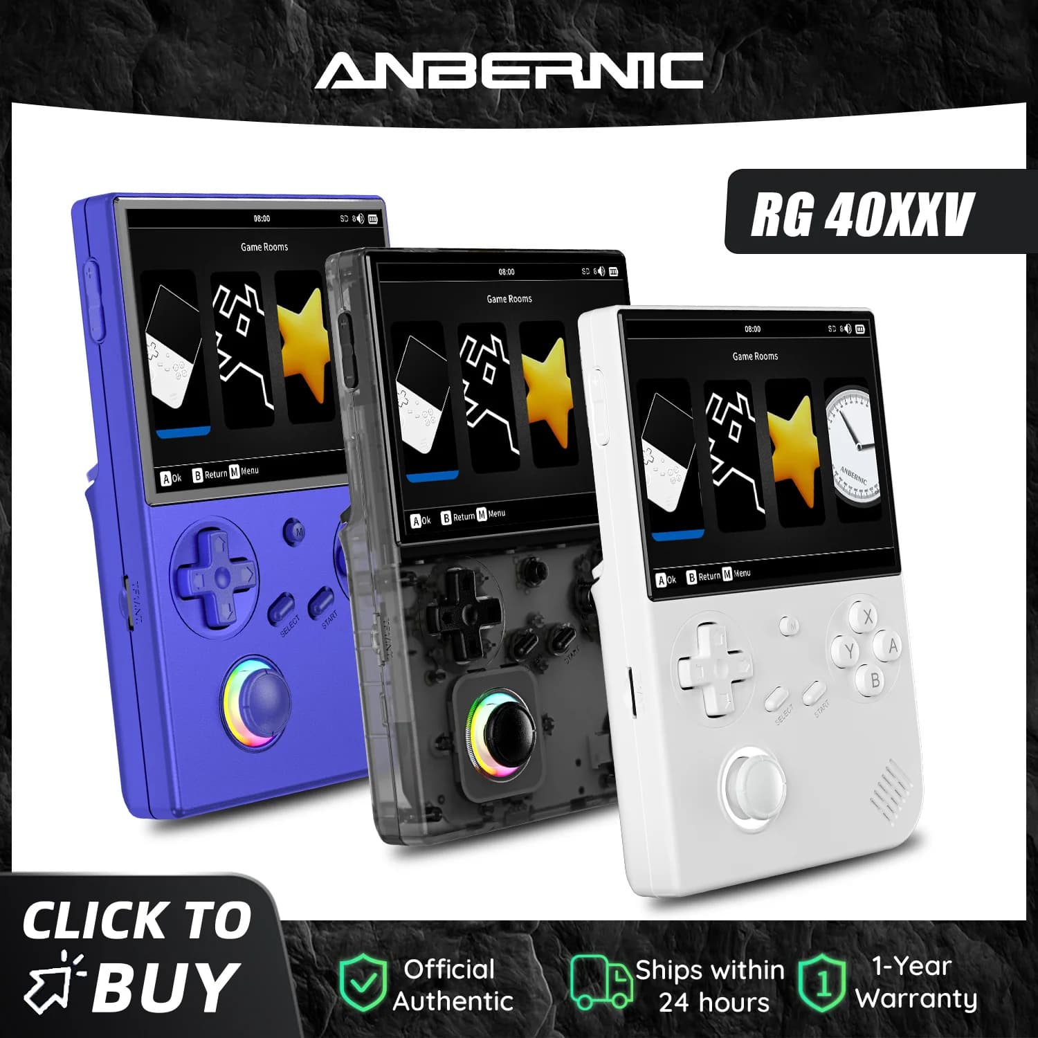 Anbernic RG40XXV 64 Bit Linux Retro Handheld Game Console 4.0'' IPS Screen Support 5G WiFi Bluetooth HD Output - image 1