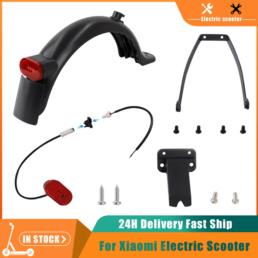 Rear Mudguard Fender with Bracket Support and Back Tail Light for Xiaomi M365/M365 Pro 2 Electric Scooter - image 1