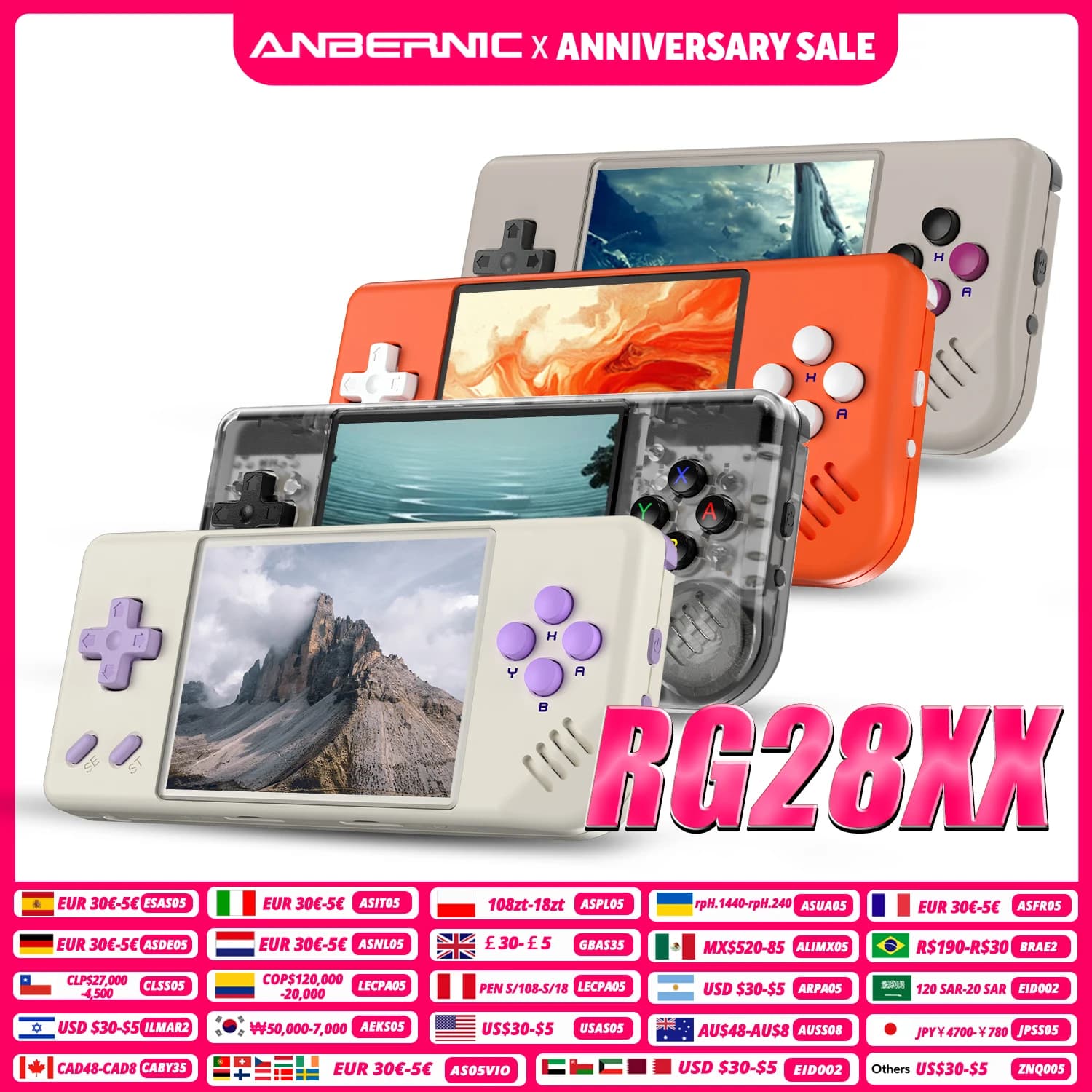 ANBERNIC RG28XX Retro Handheld Game Console 2.83-inch IPS Screen 640x480 Linux OS Built-in 3100mAh Battery HD-TV Out - image 1