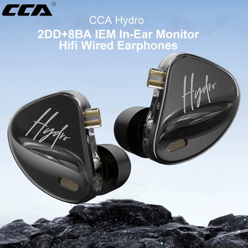 CCA Hydro IEM Headphone Hybrid Driver In-Ear Wired Earbuds with Tuning Switches and Detachable Cable - image 1