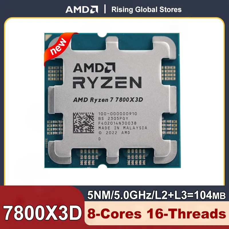 AMD Ryzen 7 7800X3D 8-Core 16-Thread Desktop Processor 5.0 GHz AM5 Socket - image 1