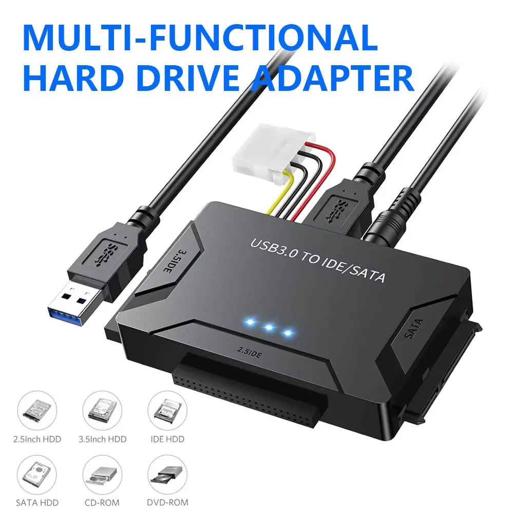 SATA/IDE to USB 3.0 Adapter Cable Converter for 2.5/3.5 Inch SATA and IDE HDD, Supports up to 6TB for PC and MacBook - image 1