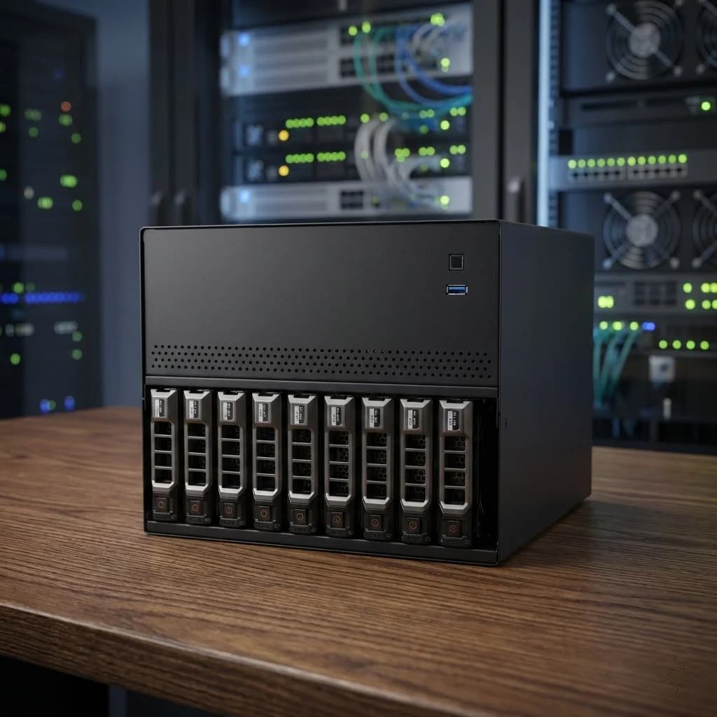 N10 10-Bay NAS Chassis Case Supporting MATX Motherboards with 10 Hotswap Hard Drive Bays - image 1