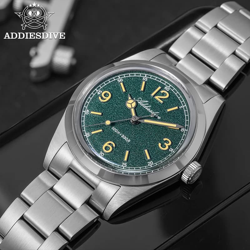 ADDIESDIVE Luxury Quartz Watch Men 36mm Stainless Steel Waterproof Retro Design BGW9 Luminous Bubble Crystal VH31 Japan Movement - image 1