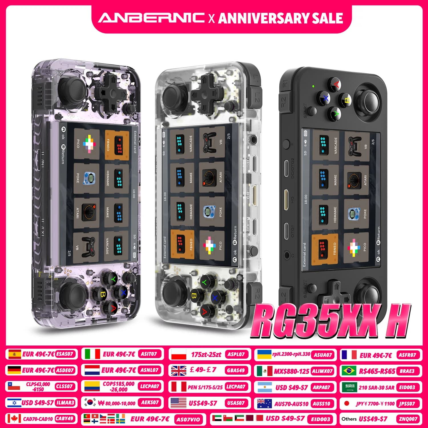 ANBERNIC RG35XX Handheld Retro Game Console 64Bit 3.5-inch IPS 640x480 Screen 3300mAh Battery - image 1