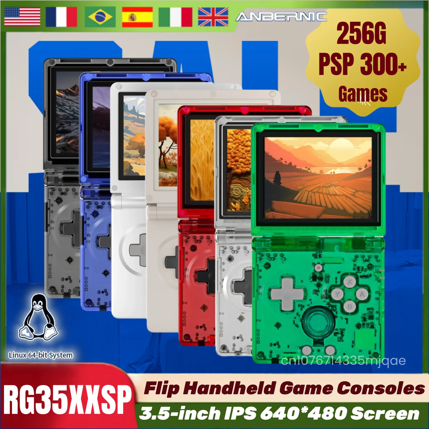 ANBERNIC RG35XXSP Flip Handheld Game Consoles 3.5-inch IPS 640*480 Screen Retro Video Game Linux WIFI 3300mAh 256G PSP 300+Games - AliExpress 44 - image 1