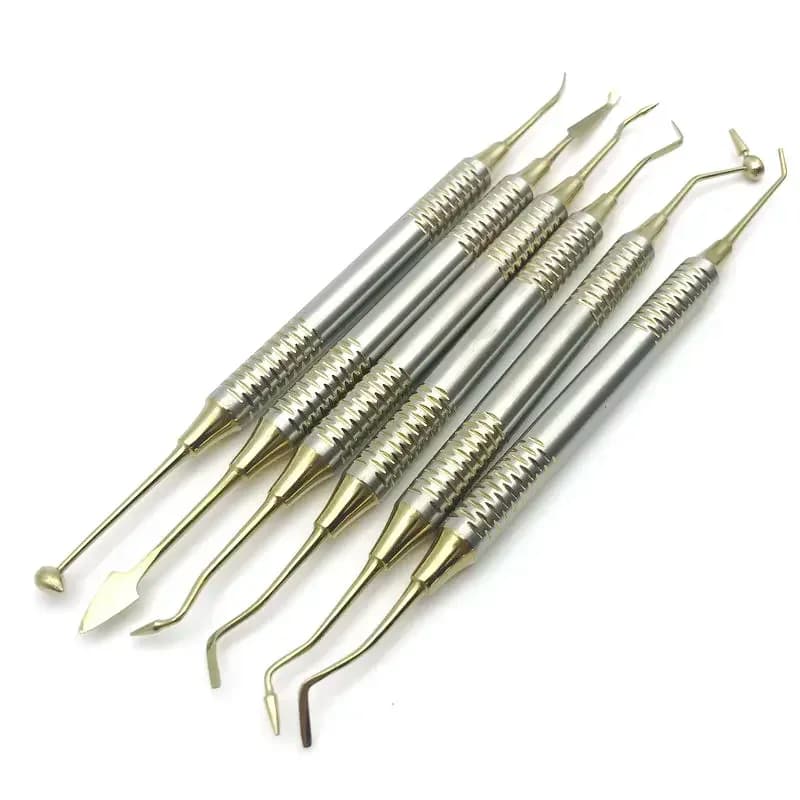 6pcs Dental Composite Resin Filling Spatula Set Titanium Plated Head Restoration Dental Instruments - image 1