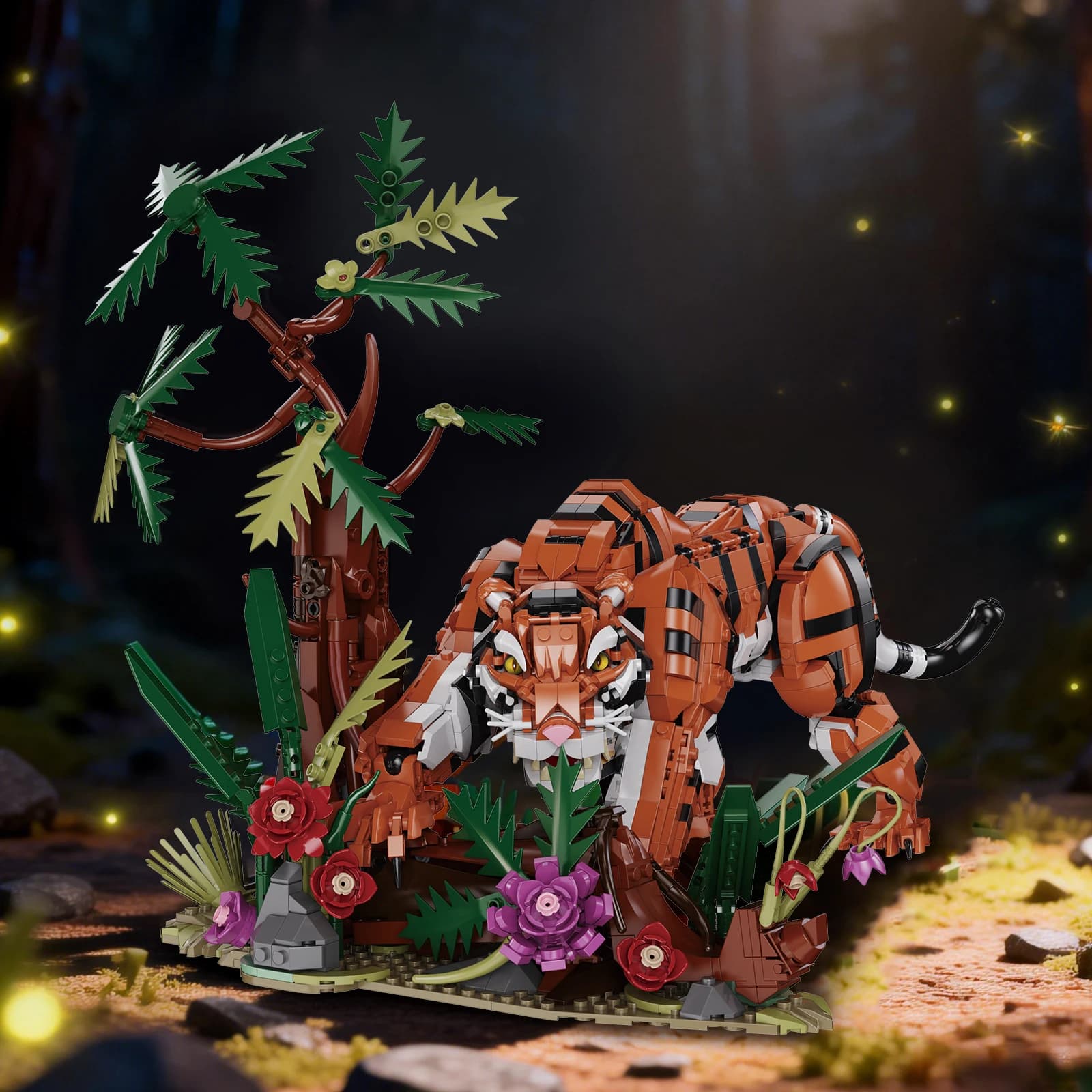 Jungle Tiger Animal Series Building Block Set Model Ornament - image 1