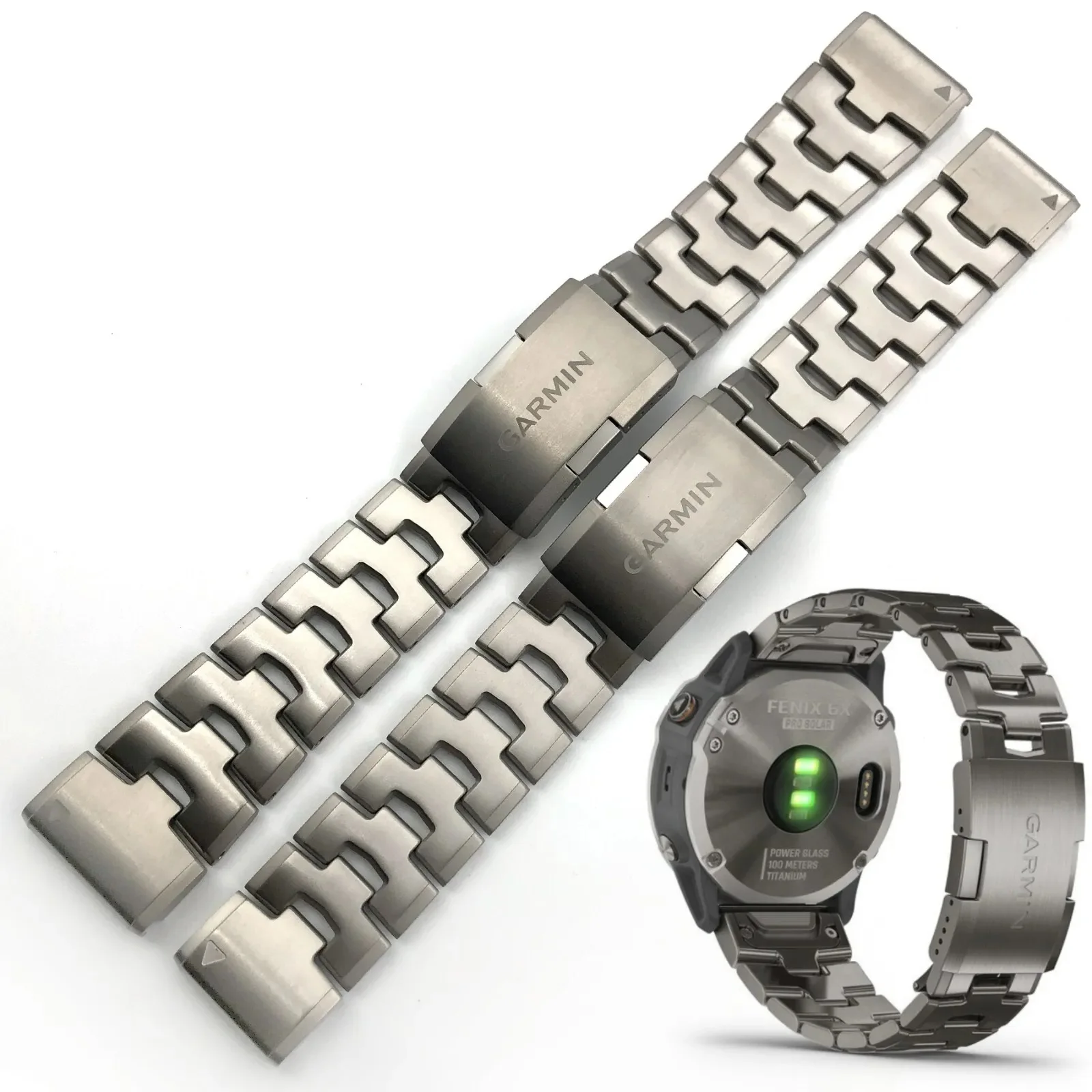 22/26mm Titanium Watch Band Strap for Garmin Fenix 7 7X 6 6X 5 5X Pro Plus GPS - image 1