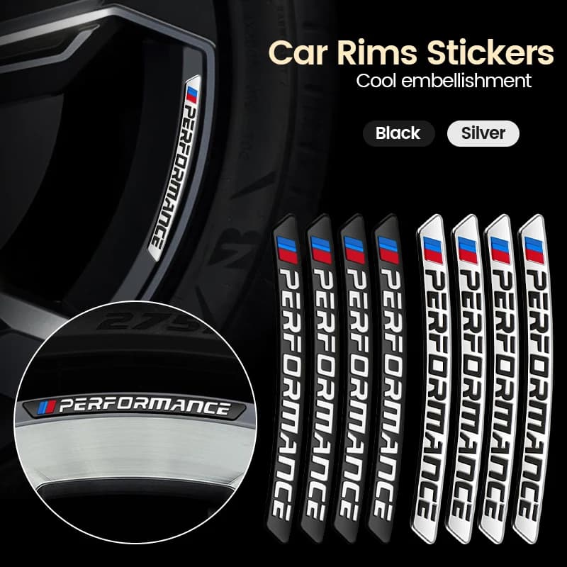 4Pcs Aluminum Metal Car Wheel Hub Logo Stickers for BMW M Performance X5 X4 X6 F01 F02 F07 F10 F31 F34 F45 F46 F48 - image 1