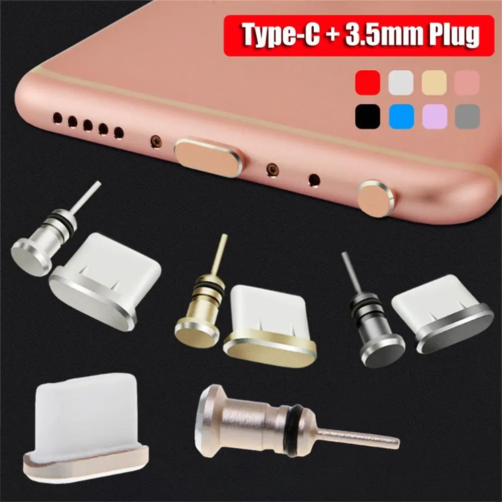 Anti-Dust 3.5mm Earphone Jack Dust Plug Metal Type C Charging Port for Samsung S10 - image 1