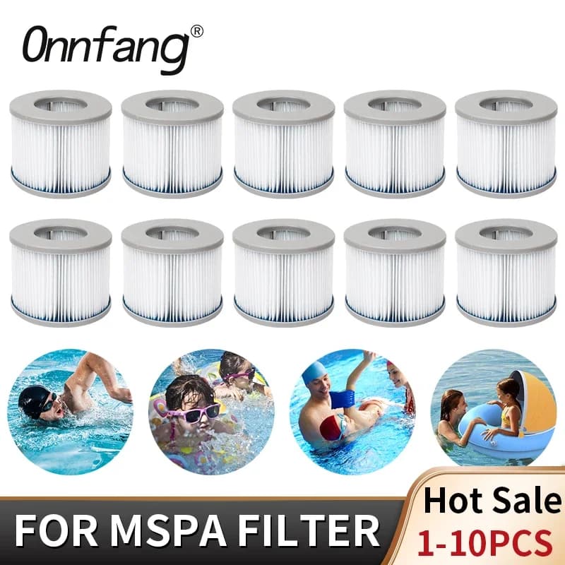 MSPA Inflatable Hot Tub Spa Bath Water Filter Cartridge Pump Replacement Kit (2-6 pcs) - image 1