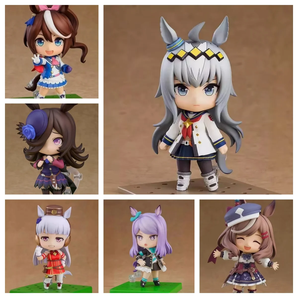 10cm Umamusume Mini Figure Set - 6pcs Cute Anime Race Girl Statues with Base - image 1