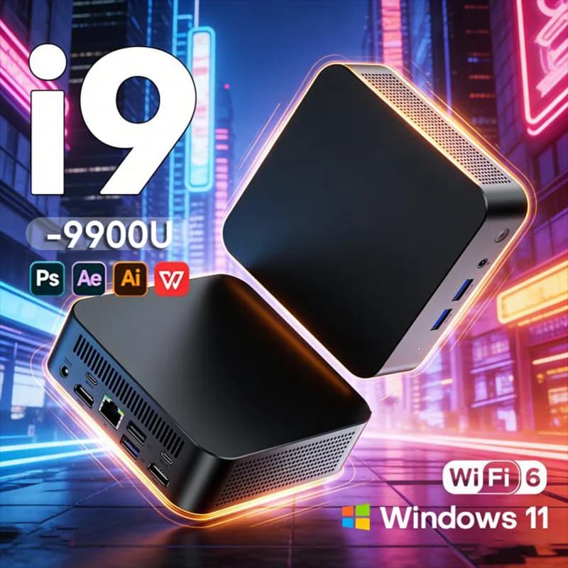 MINI Gaming PC Windows 11 Intel Core i9 9900U 32GB RAM 1TB SSD WIFI 6 BT5.2 4K HD Mini Gaming Office Study PC - image 1
