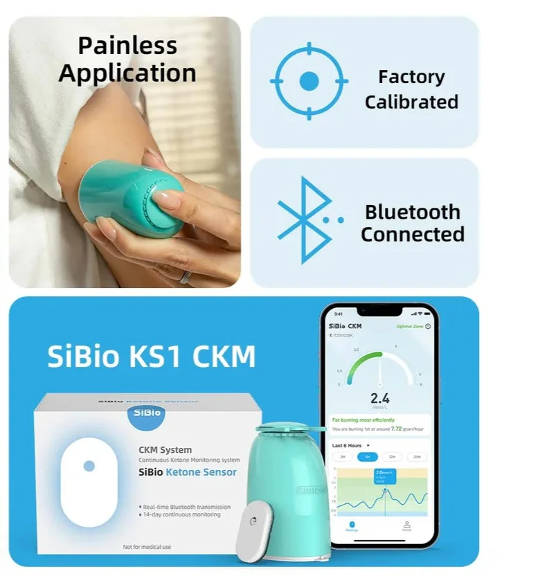 SiBio KS1 Continuous Ketone Monitoring System CKM for Health Management - image 1