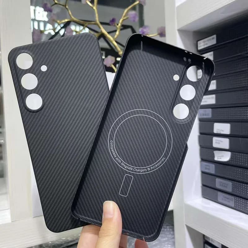 Case for Samsung Galaxy S24 and S24 Plus with Magsafe Magnetic Ring, Carbon Fiber Aramid Protective Cover - image 1