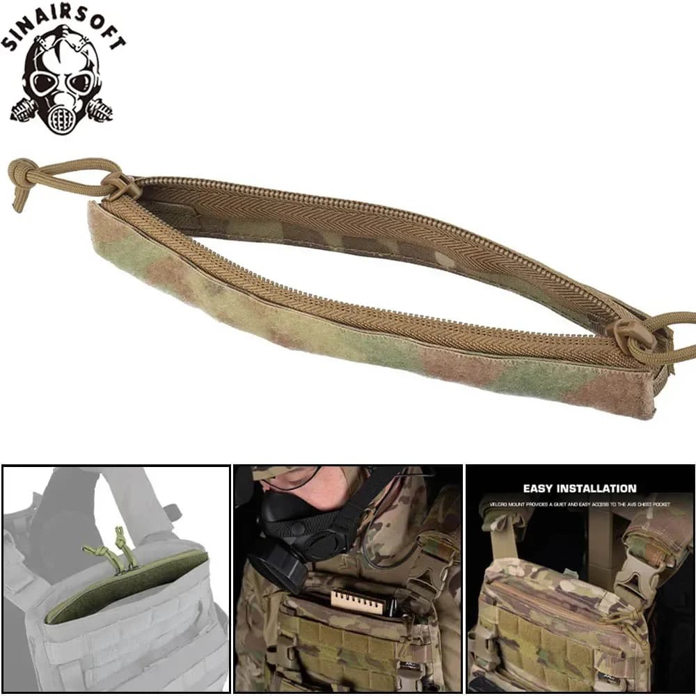 Tactical Admin Pocket Insert with Hook and Loop Attachment, Zip Closure for MBAV Crye AVS Plate Carrier and Hunting Vest - image 1