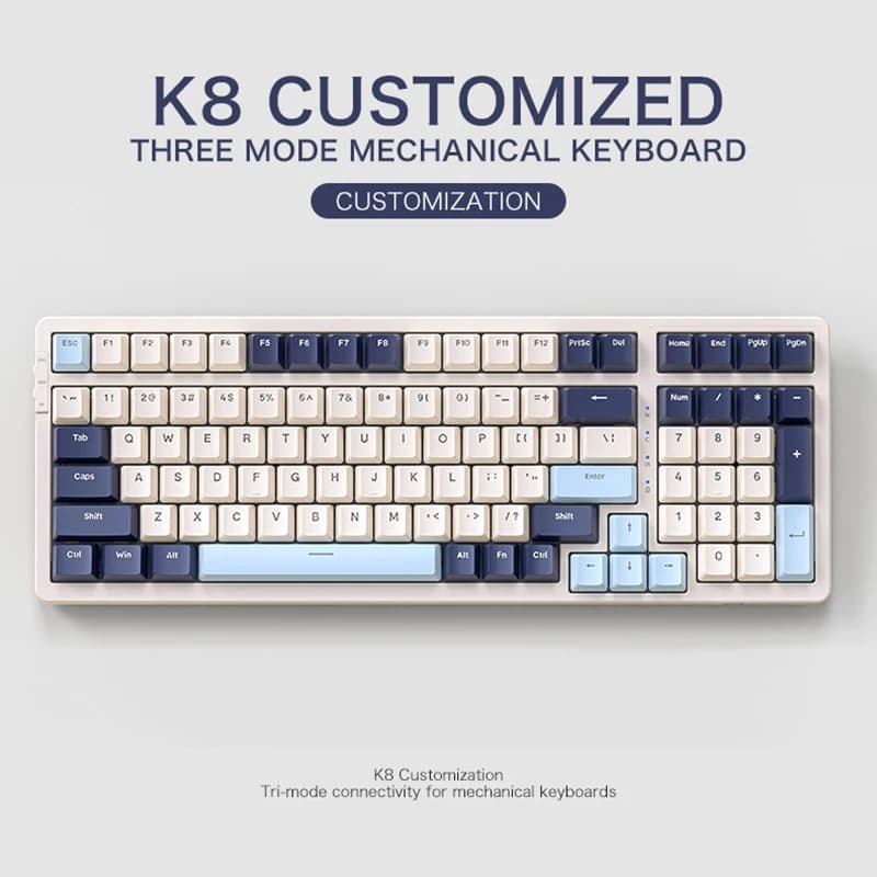 K8 100-Key Wireless Mechanical Keyboard Tri-mode Connection with Hot Swap and Lighting Effects - image 1