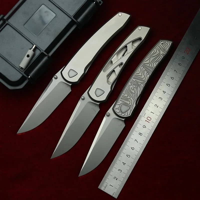 LEMIFSHE Waka Knife Titanium Handle 154CM Blade Ceramic Bearings Pocket EDC Tool Camping Hunt Outdoor Folding Knife - image 1
