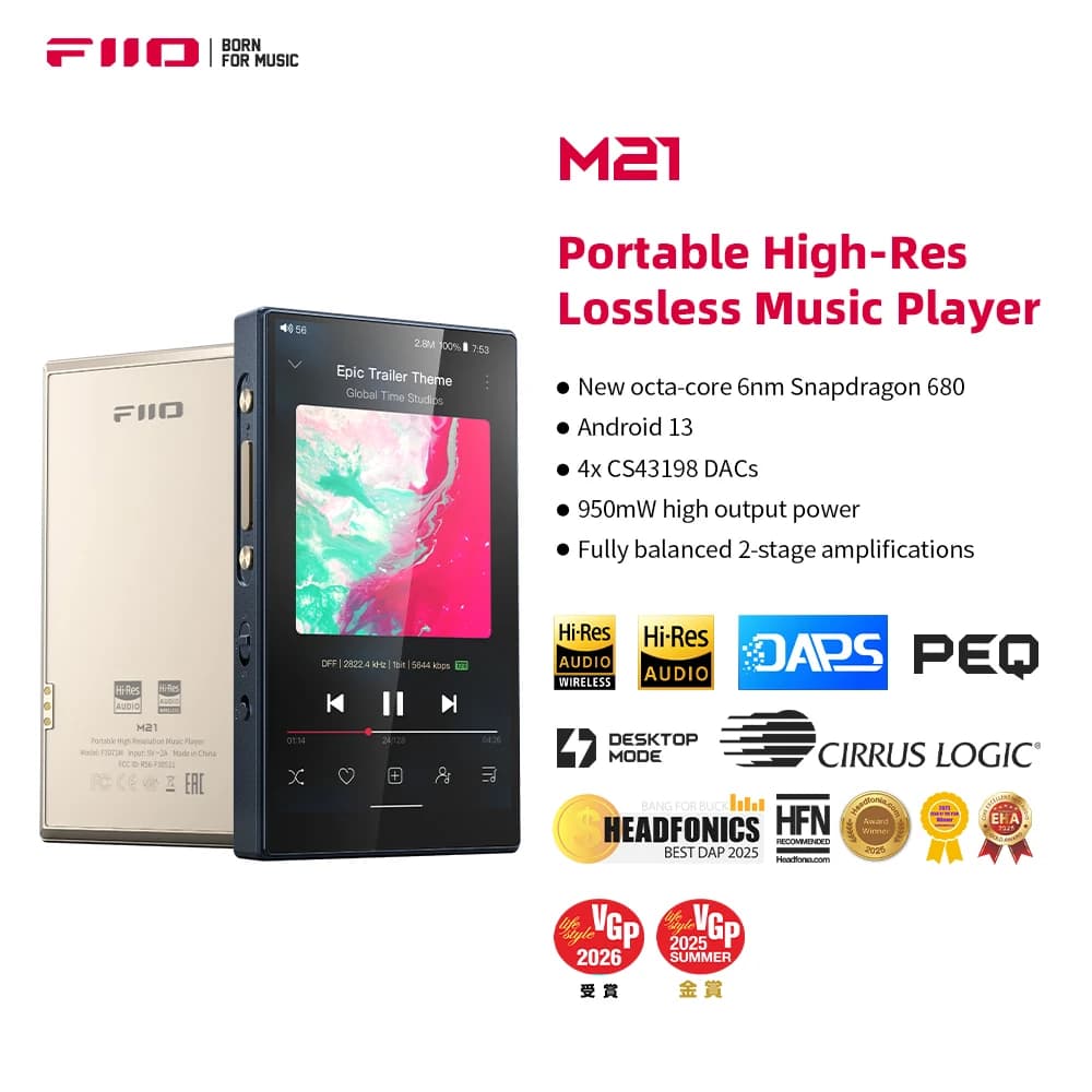 FiiO M21 Hi-Res Android 13 Music Player with Snapdragon 680 and CS43198 DACs - image 1