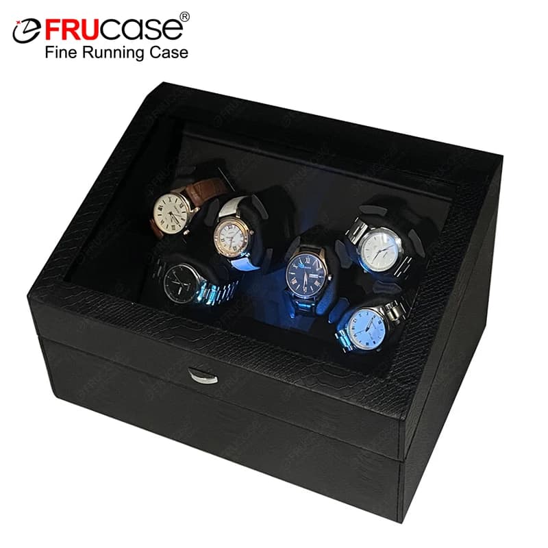 FRUCASE PU Watch Winder for Automatic Watches, 6 Watch Capacity - image 1
