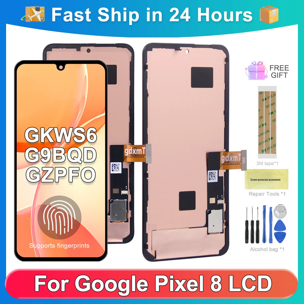 Écran tactile LCD de remplacement pour Google Pixel 8 (GKWS6, G9BQD, GPJ41) - Assemblage numériseur AMOLED - image 1