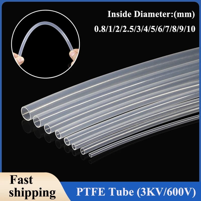 Transparent PTFE Tube for 3D Printer Parts, Various Lengths and Inner Diameters - image 1