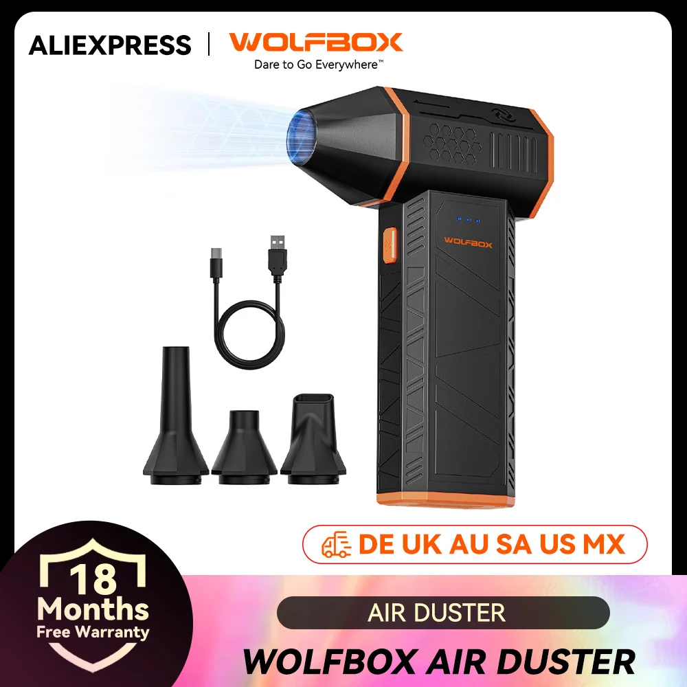 WOLFBOX MF50 Electric Air Blower 110000 RPM Super Power, Brushless Motor, 3-Speed Rechargeable for Car/PC/Home/Outdoor - image 1
