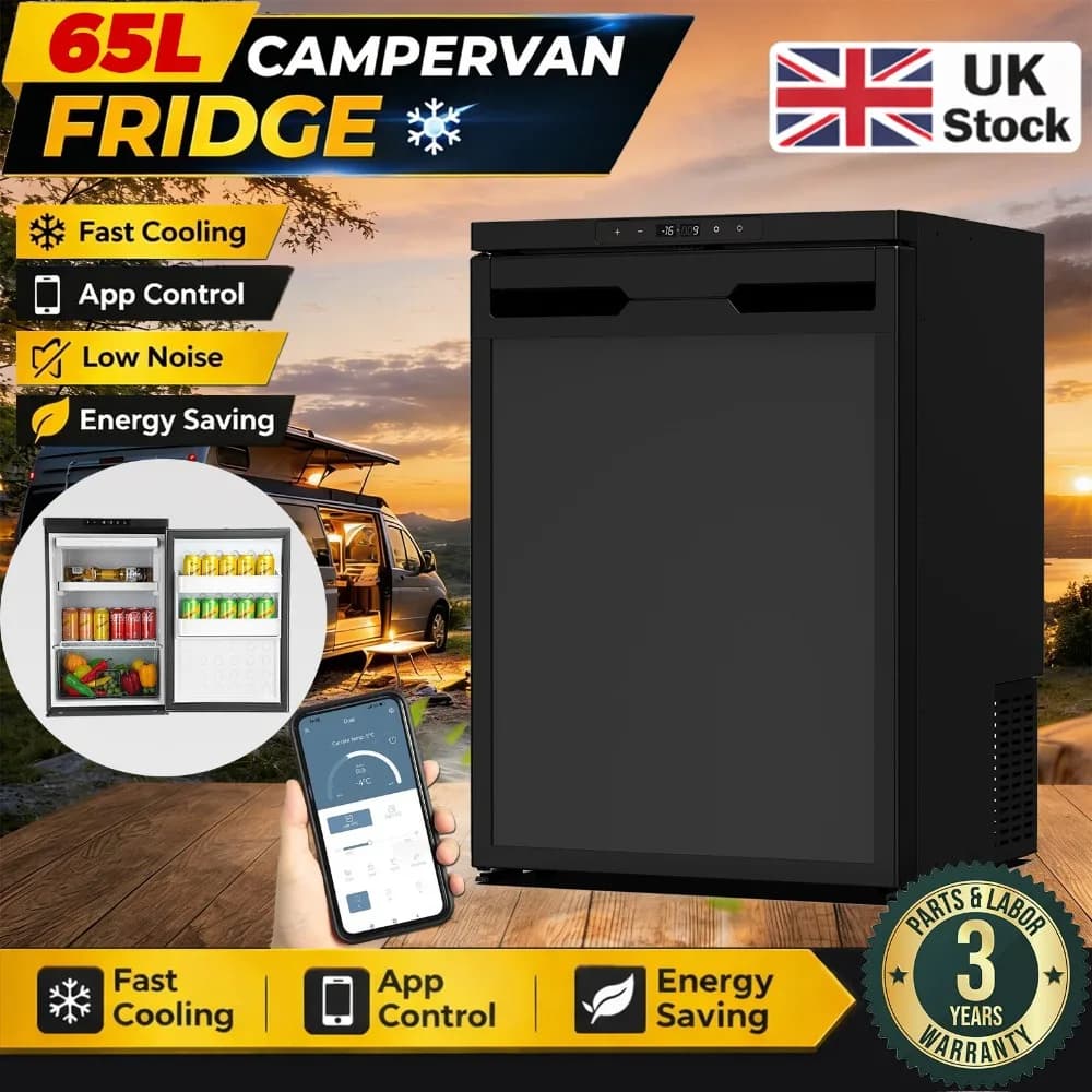 Campervan 12V Fridge 65L Low Power Cooling -20°C Compressor Camping Fridge with Bluetooth and App Control - image 1