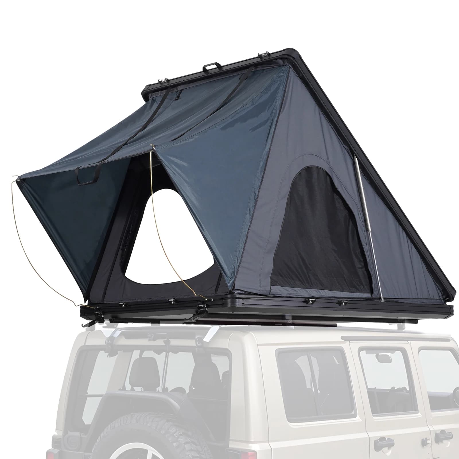 SucceBuy Rooftop Tent Hard Shell with Telescopic Ladder, Thick Mattress, Waterproof and Windproof for Jeep Van Pickup Truck - image 1