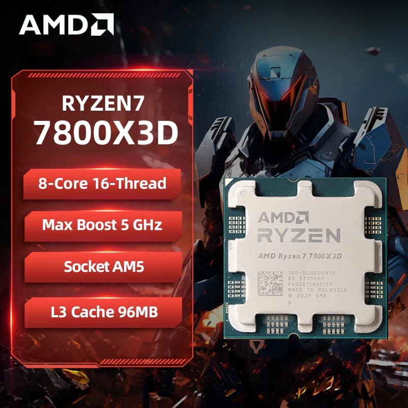 AMD Ryzen 7 7800X3D Desktop Processor 8-Core 16-Thread 5GHz Socket AM5 - image 1
