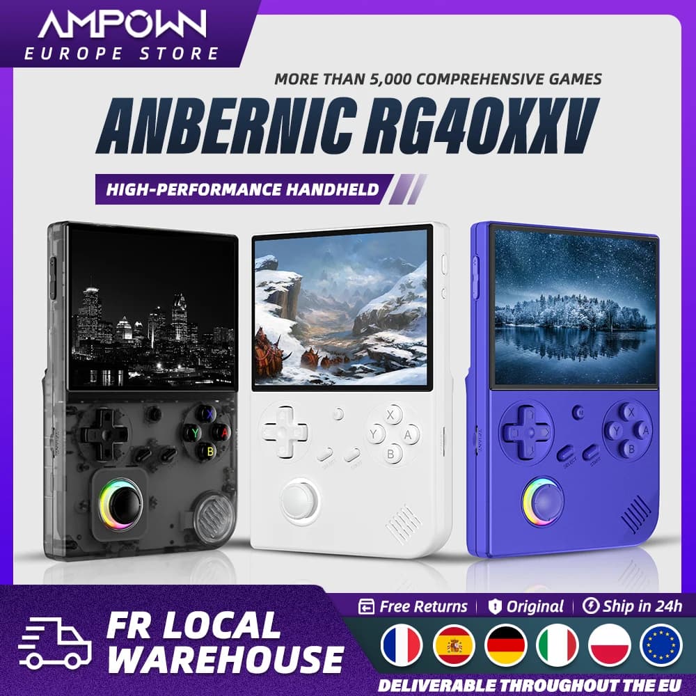 ANBERNIC RG40XXV Console de Jeu Portable 4" IPS avec Écran, Sortie Vidéo, Joystick à Effet d'Éclairage RVB, Streaming, Ebook, MP4 - AliExpress - image 1
