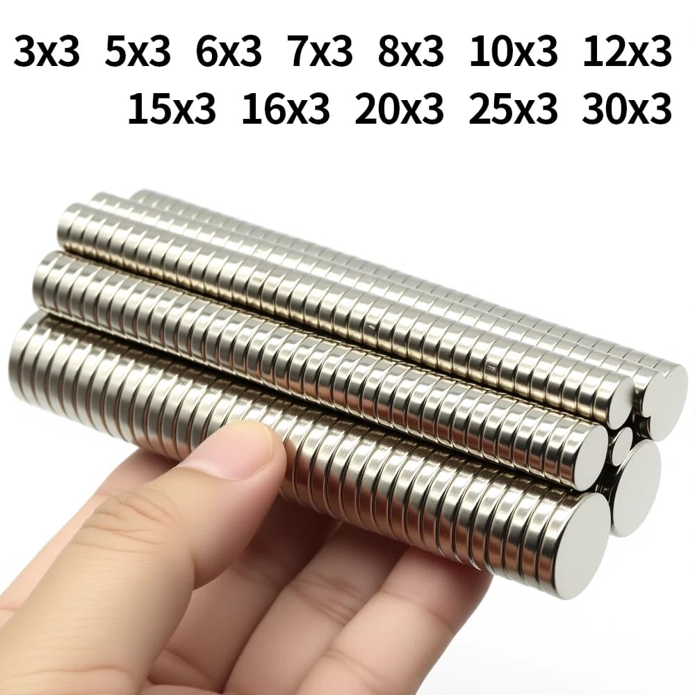 Super Strong Neodymium Magnet N35 NdFeB Permanent Magnetic Round Magnets Refrigerator Magnets Various Sizes - image 1