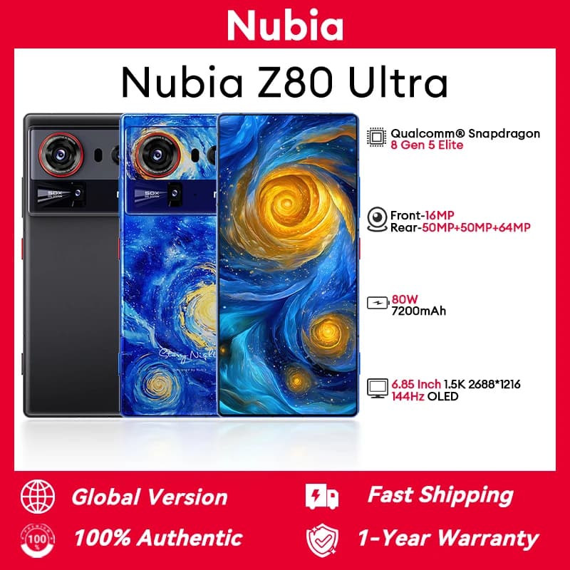 nubia Z80 Ultra 5G Smartphone Global Version Snapdragon 8 Elite Gen 5 7200mAh - image 1