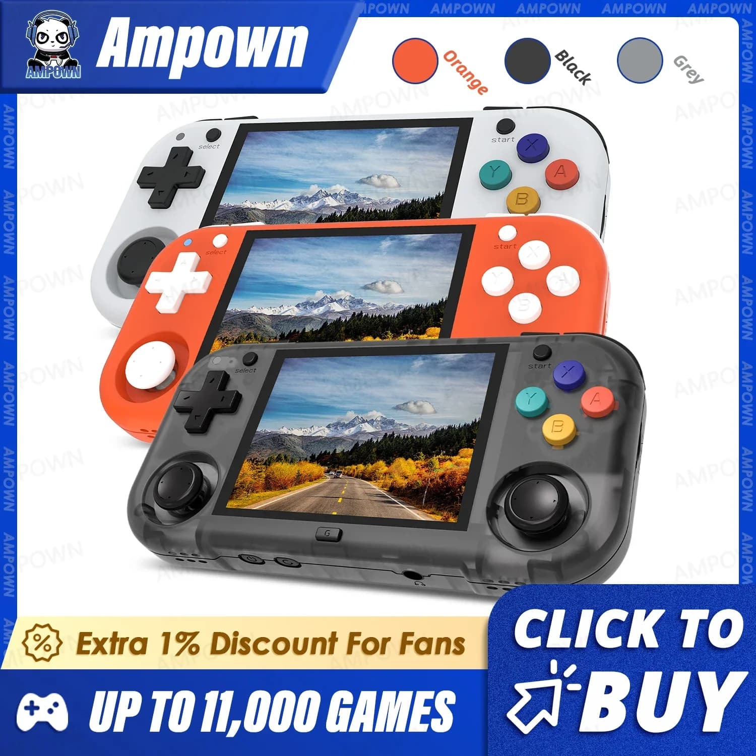 Ampown XU MINI M Handheld Game Console 2.8'' Screen Linux OS Mini Retro Simulator Video Player Portable Console - image 1