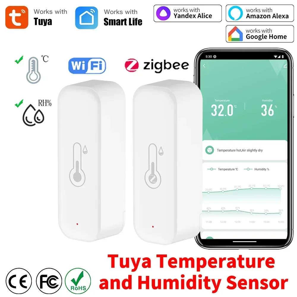 Tuya WiFi Zigbee 3.0 Temperature and Humidity Smart Home Thermometer Hygrometer - image 1