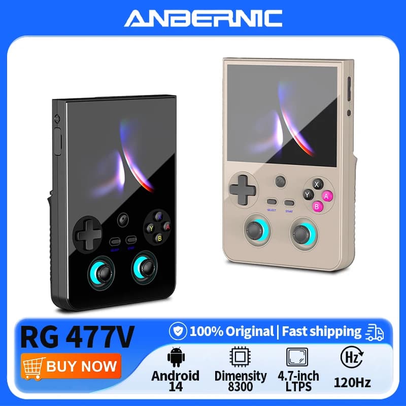ANBERNIC RG477V Retro Handheld Game Console 4.7-inch LTPS 64 Bit Dimensity 8300 Online Multiplayer Streaming - image 1