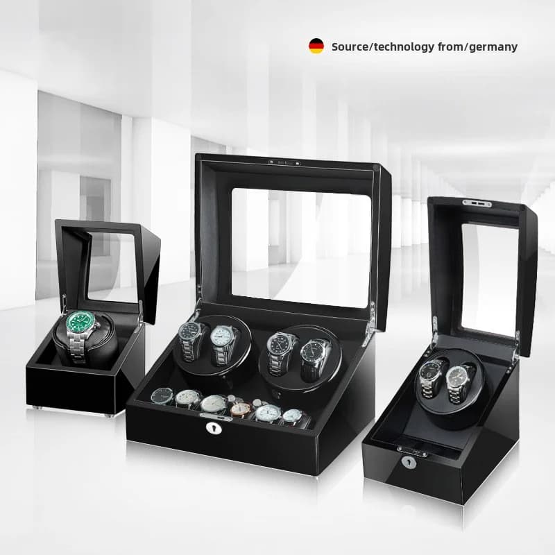 4+6 Automatic Watch Winder PU Leather Mechanical Watch Display Storage Box - image 1