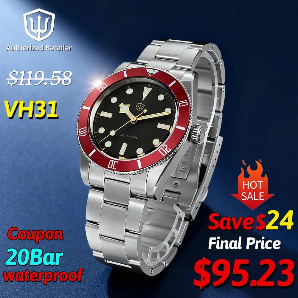 Watchdives WD7922 Luxury VH31 Fashion Quartz Watch 20Bar Waterproof Sapphire Crystal Luminous 37mm Vintage - image 1