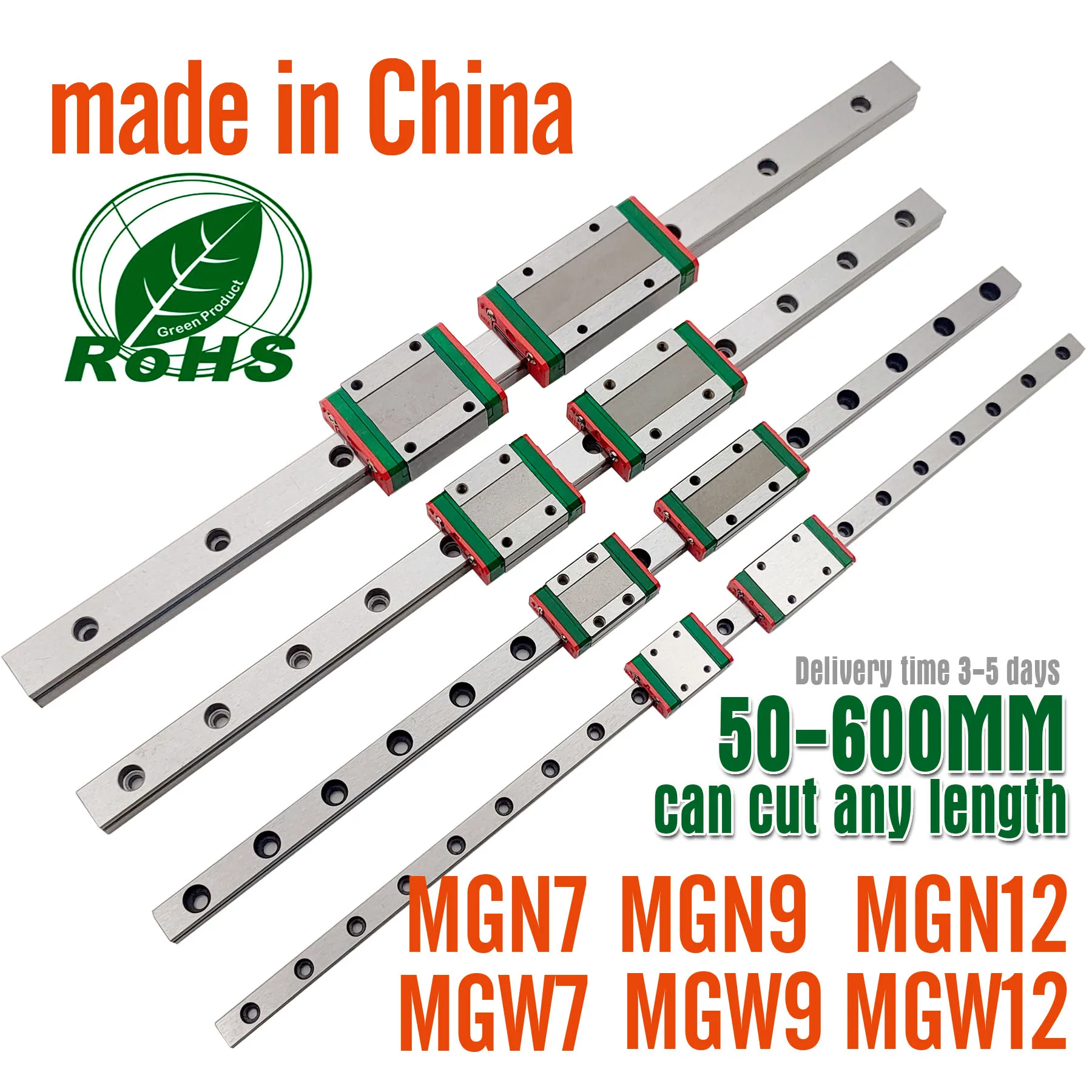 1 Linear Guide + 1 Carriage for 3D Printer MGN Series Miniature Linear Rail Slide (MGN7C, MGN9C, MGN12H, MGN15C, MGN7H, MGN12C) - image 1